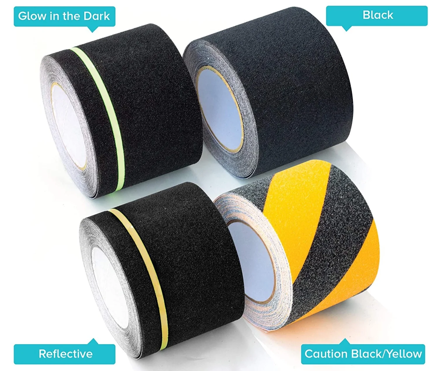 Wholesale Glow Silicone Self Adhesive Anti Slip Tape 25mm Black Reflective PEVA Antislip Tape Waterproof