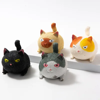 DS701 Pinch Cat Pet Toys Decompression Big Face Angry Cat Flour Vent Ball Pinch Squeeze Toys Animal Cat Stress Relief Toys