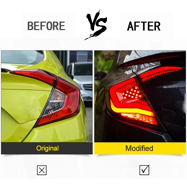 Car Taillight Led Tail Lights Lamp For Honda Civic 2016 2017 2018 With DRL