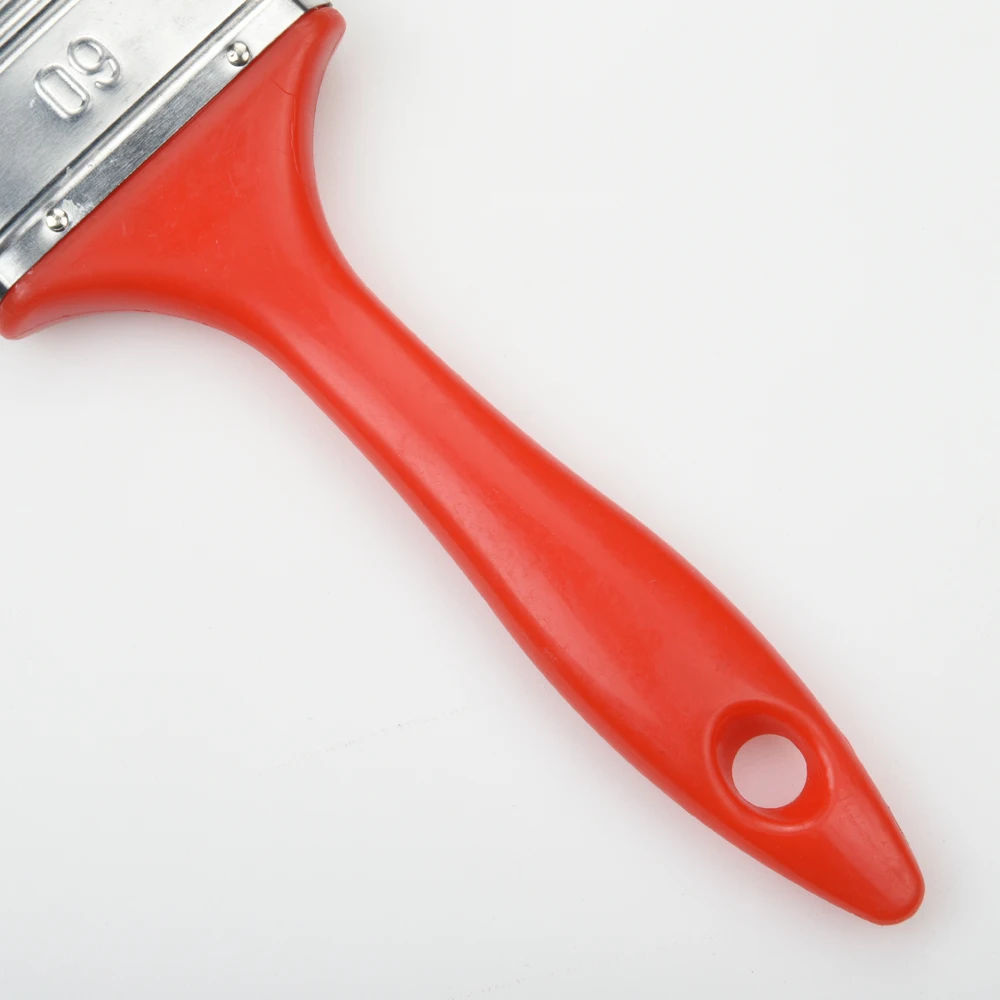 Индивидуальные плоские красные нейлоновые пластиковые кисти с 100% щетиной для рисования, инструменты для художника