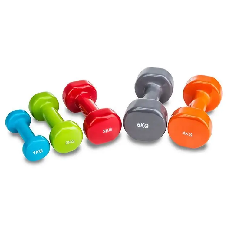 Wholesale Gym Training Exercise Shaping Sports Direct Weights Colorful Vinyl Dumbbells Set