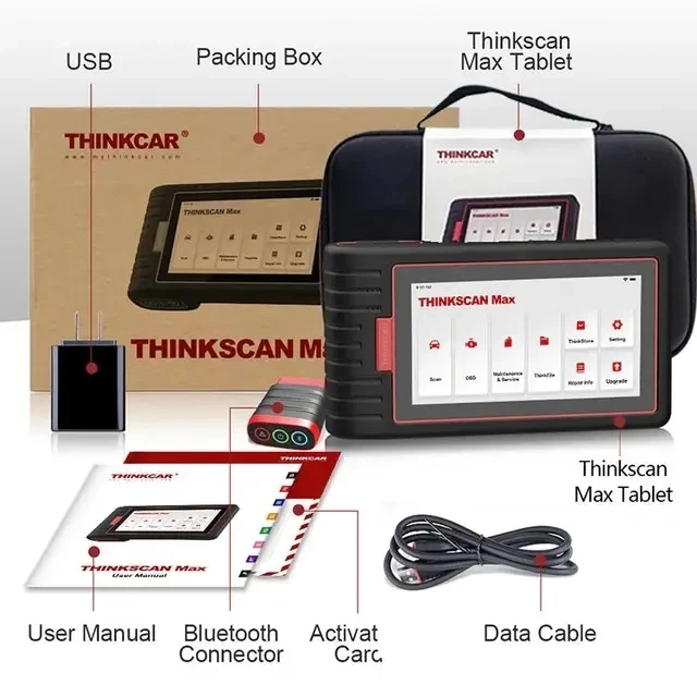 2024 новейшая версия ThinkScan Max 2 OBD2 сканер диагностический инструмент Автомобильный ECU кодирование thinkscan max пожизненный бесплатный