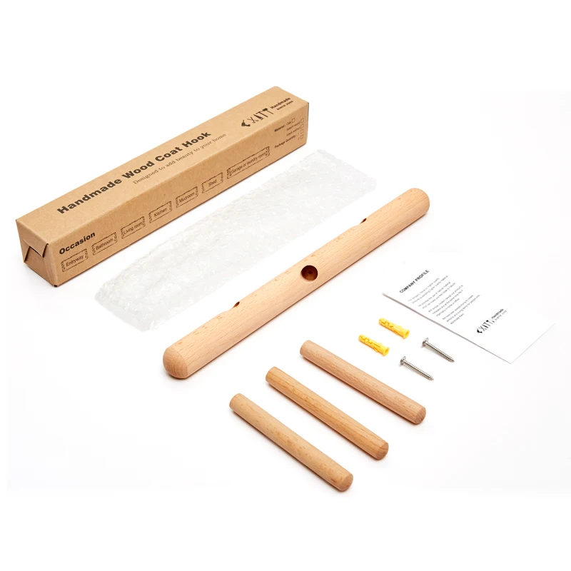 Modern Design Wall Mounted Detachable Tree Branch Wood Coat Rack Hooks