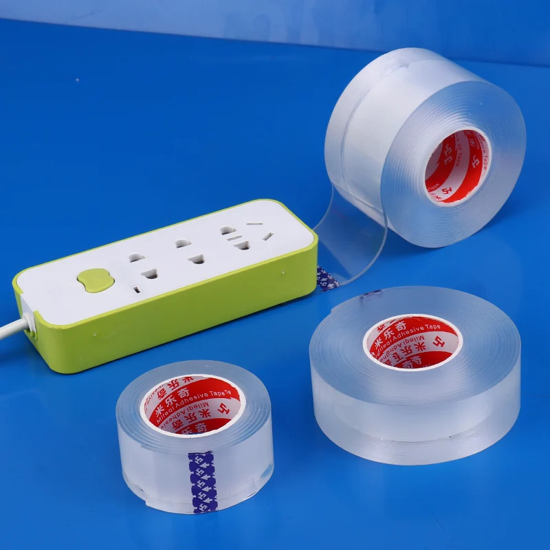 
1/2/3/5 m traceless super strong transparent washable dubbelzijdig double sided mounting adhesive nano grip gel tape 