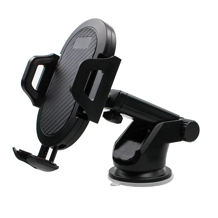 Upgraded Clip Strong Suction Carbon Fiber Texture Cell Phone Holder Mount for Car Dashboard Windshield Air Vent Holder