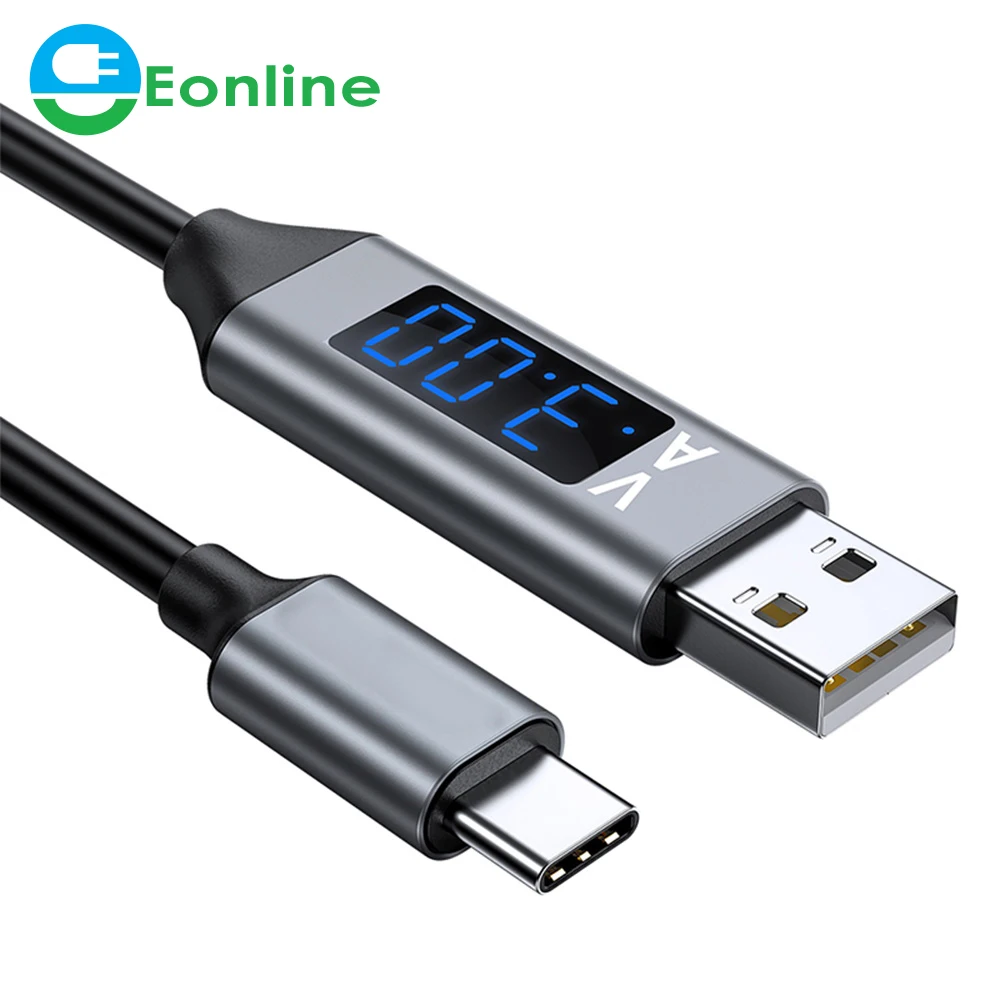 1M Fast Charging Micro USB Cable Voltage and Current Display Data Sync USB Cable For Samsung Xiaomi Android AC32 Micro USB Port