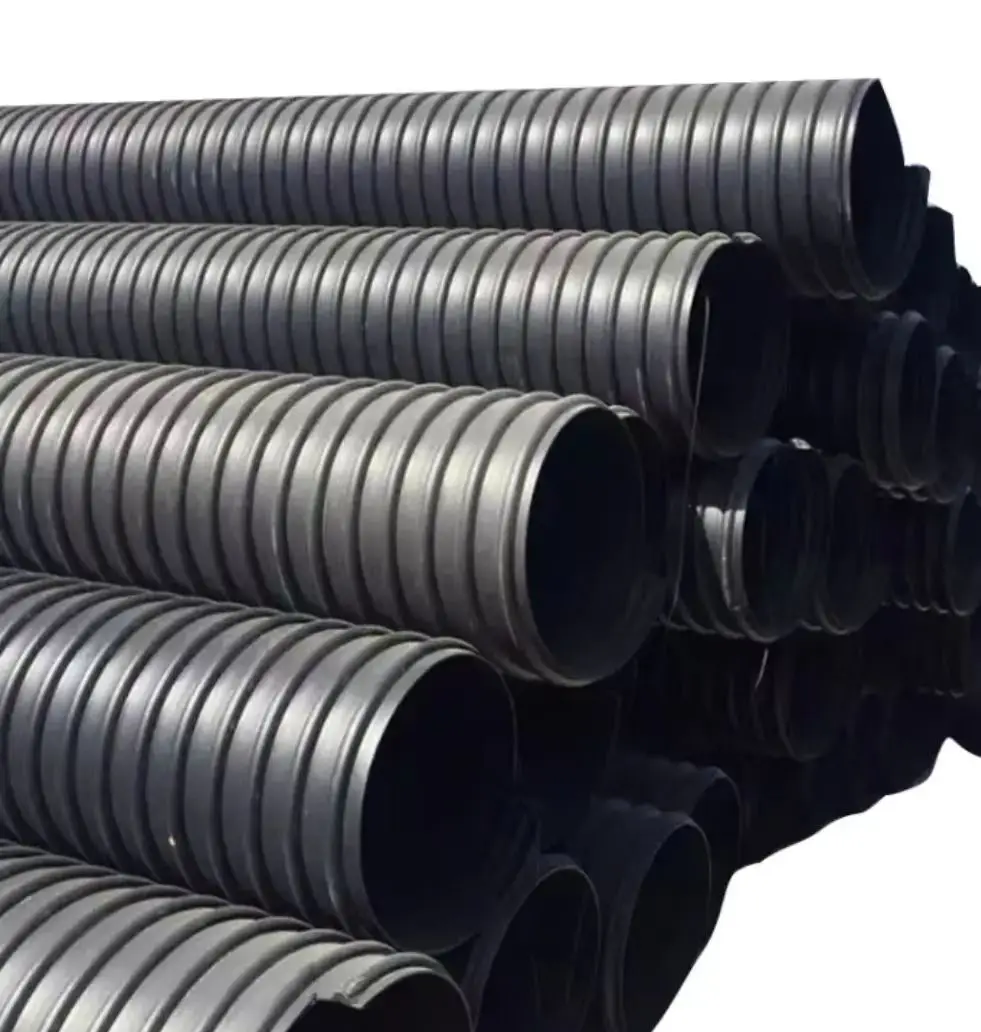 4-Inch B-Type HDPE Tubes Pre-Embedded Pipelines with Carat Winding Structure Flexible Sewer Drain Pipe Drainage Applications