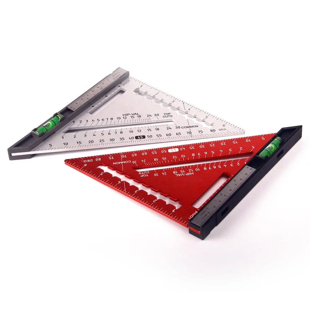 Layout Tool Carpenter Square Multi-Angle Measurement High Precision Triangle Ruler with Bubble Level