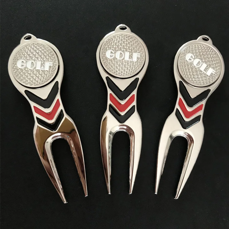 Custom Metal Magnetic Ball Marker and Divot Repair Tool Keychain Golf Accessories for Men