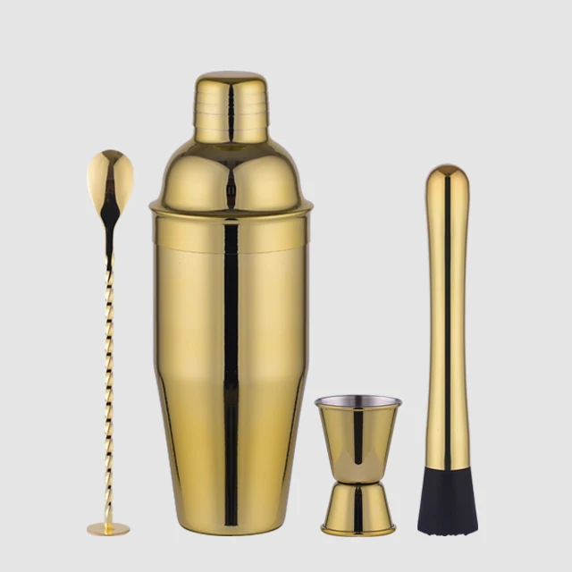 
OUYADA 700ml gold stainless steel bar set 