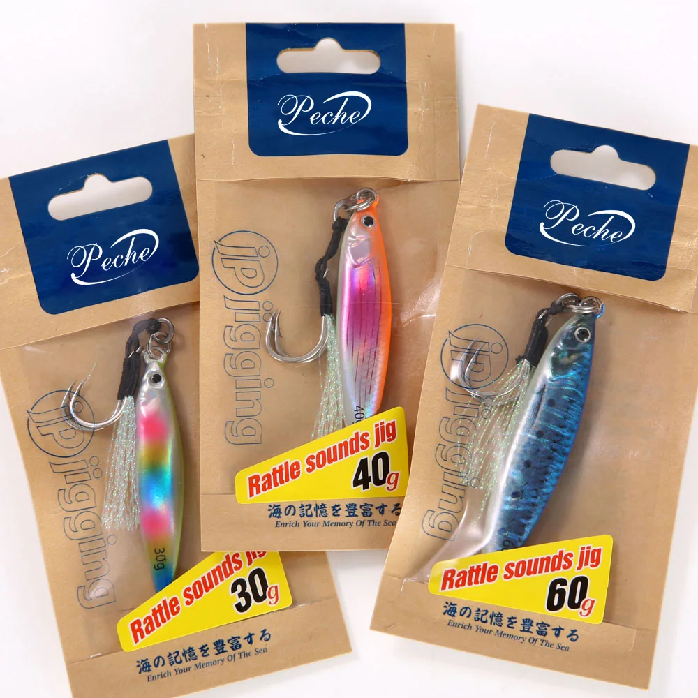 Isca Artificial Metal Vertical Jigging Lure 20g 30g 40g 60g 80g Spinner Bait Slow Pitch Jig Lure Peche Fishing Lure Saltwater