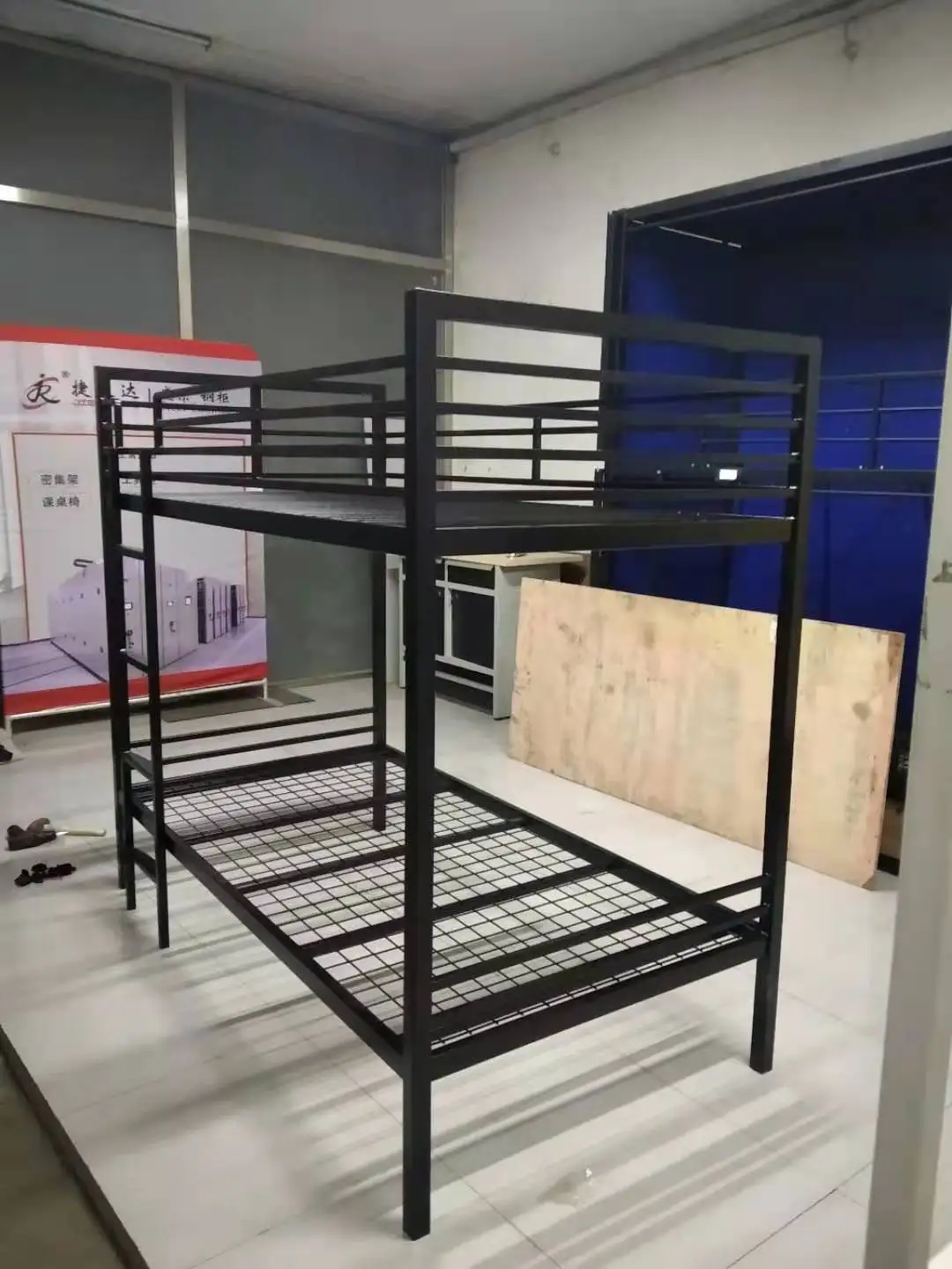 JZD Bedroom furniture hotel school dormitory second floor metal folding bunk bed for sale