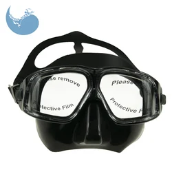 professional safety anti burst swim snorkel scuba dive goggles with nose pocket top silicone freediving mask