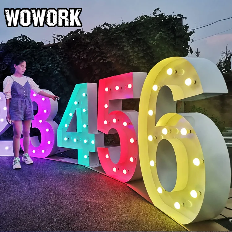 WOWORK Оптовая 4 фута стопы с номерами букв подставкой на верхней части штабелируемой полки для украшения вечеринки