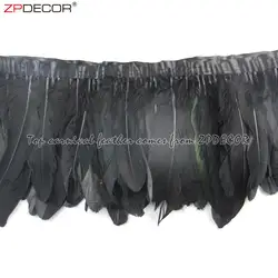 ZPDECOR Wholesale Stock White Goose Nagoire and Satinettes Feather Trim for Carnival Butterfly Wings Costume