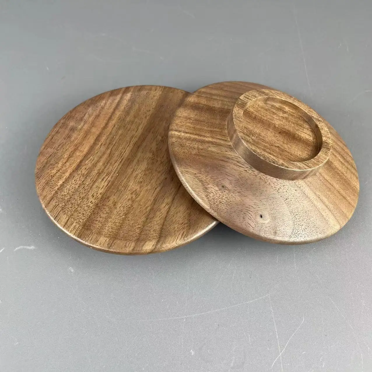 Reusable Natural Bamboo Black Wine Glass Charcuterie Board Topper Coasters Plate for Family Gatherings