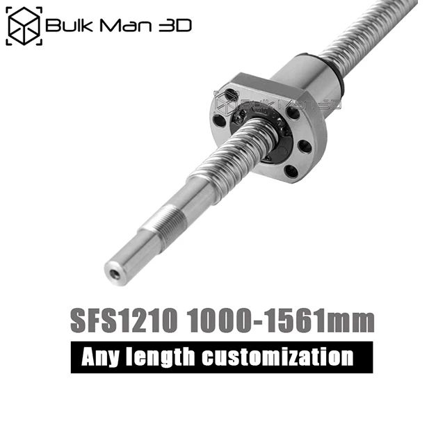 SFS1210 Ball Screw High Speed Quiet Transmission 1000~1561mm C7 Roller Ballscrew With Single Ball Nut