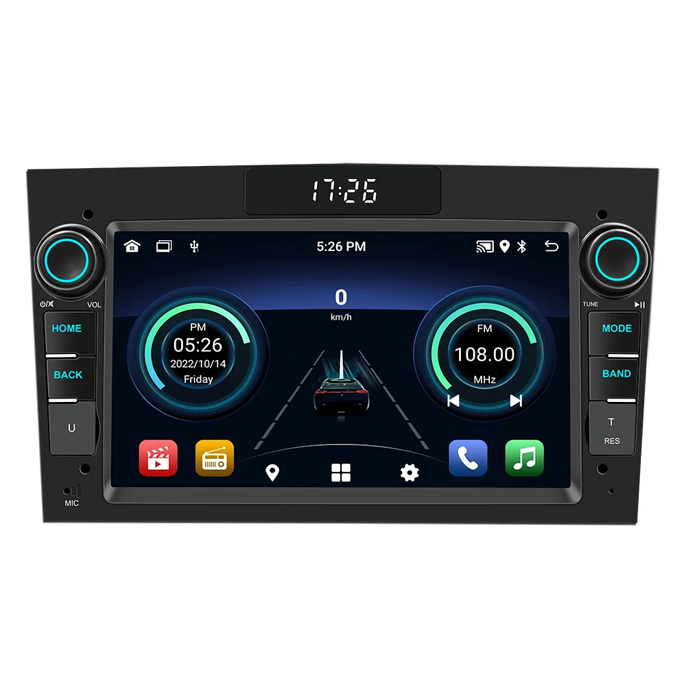 Android System 2Din Car Radio  Multimedia Player Stereo GPS 2+32 With Carplay Android Auto For OPEL 2003-2013 Black Grey Silver