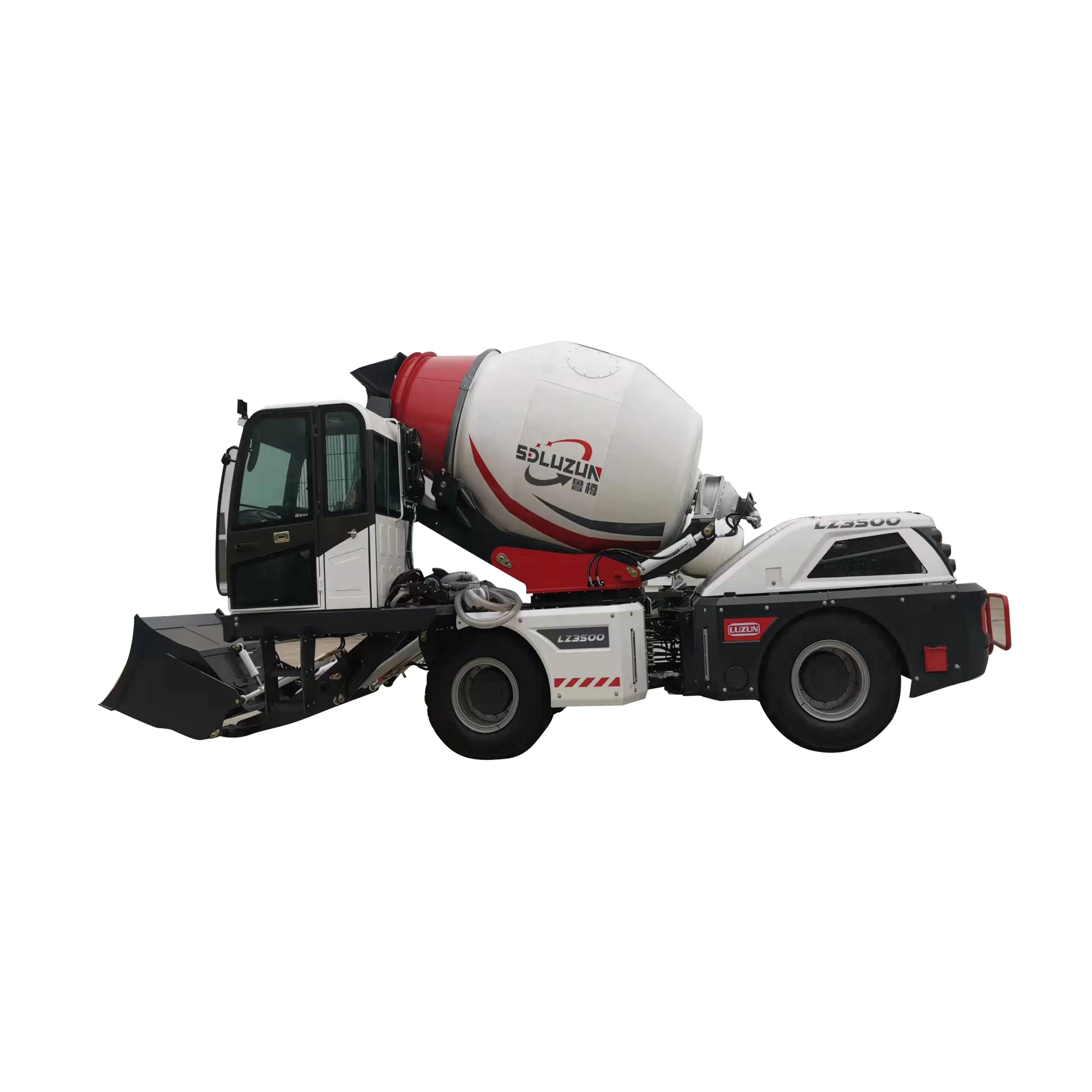 LUZUN Official Self Loading Concrete Mixer LZ3500 3.5m3 Portable Diesel Mini Small Concrete Cement Mixer for Sale