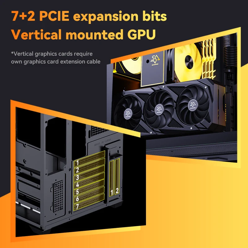 SNOWMAN Hot Sales Gaming PC Case ATX Three Sided Glass PC Case Internal Hardware At A Glance Bottom Power Supply With Type-C