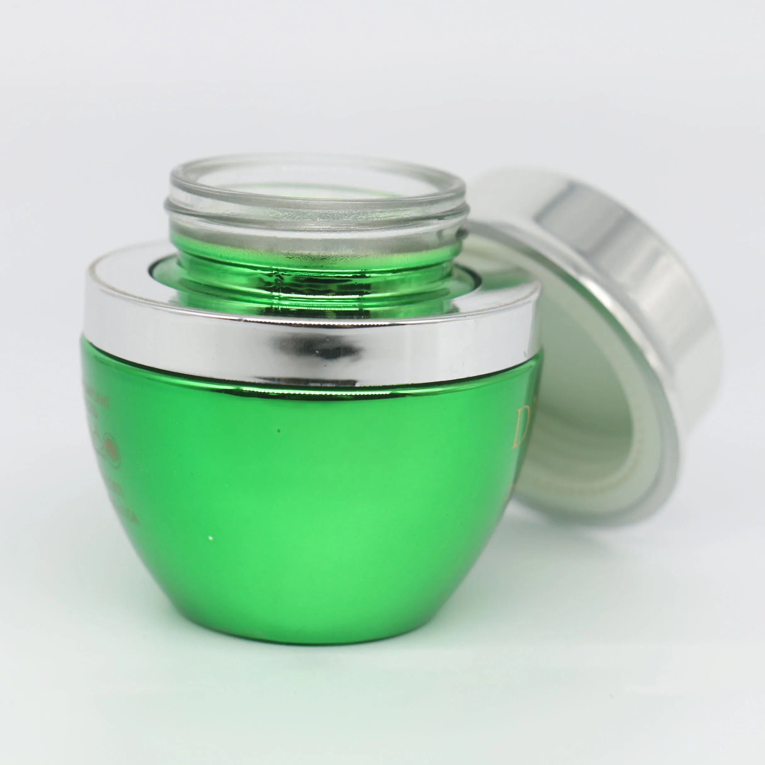 Fancy 30G large white cosmetic glass jar with white screw top lid for cream,big glass jar for balm