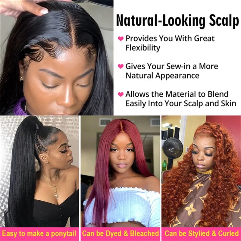 Cheap 13x4 4x4 Swiss Lace Front Wigs for Black Women Brazilian Raw 100% Virgin Indian Lace Closure Frontal Human Hair Wigs