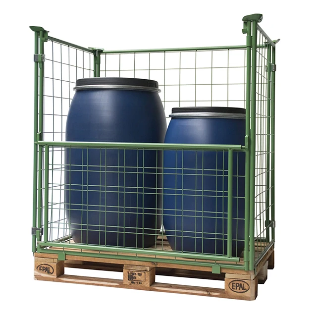 Warehouse stacking welded metal half door euro powder coated wire mesh pallet cage for sale