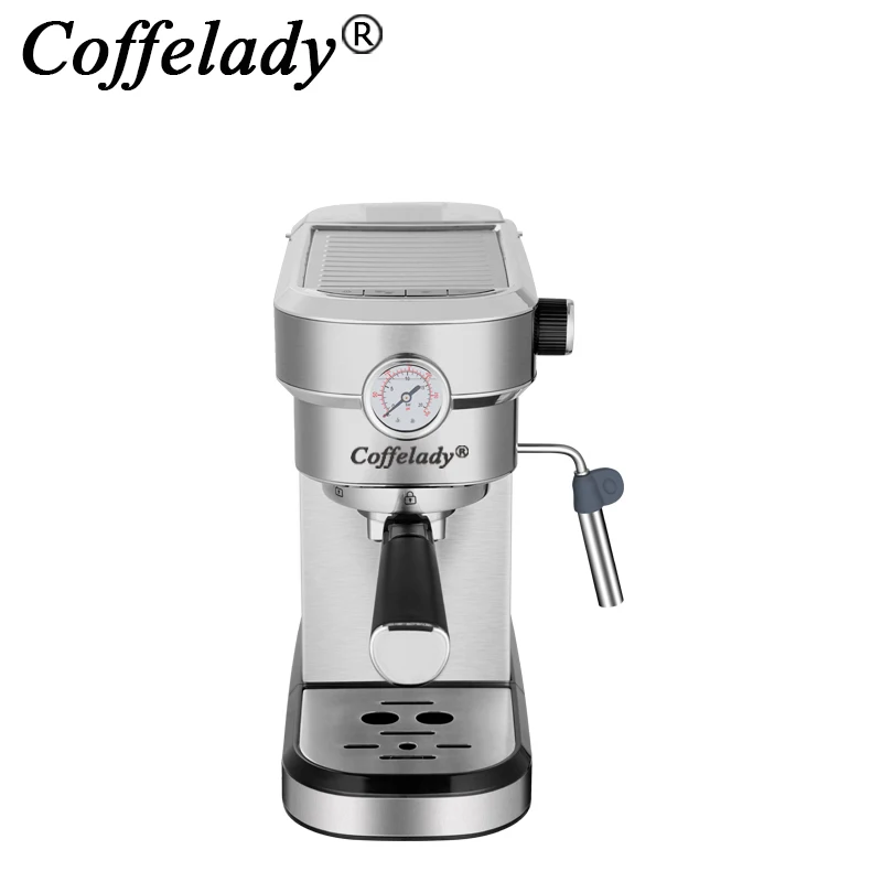 Espresso machine with pressure meter