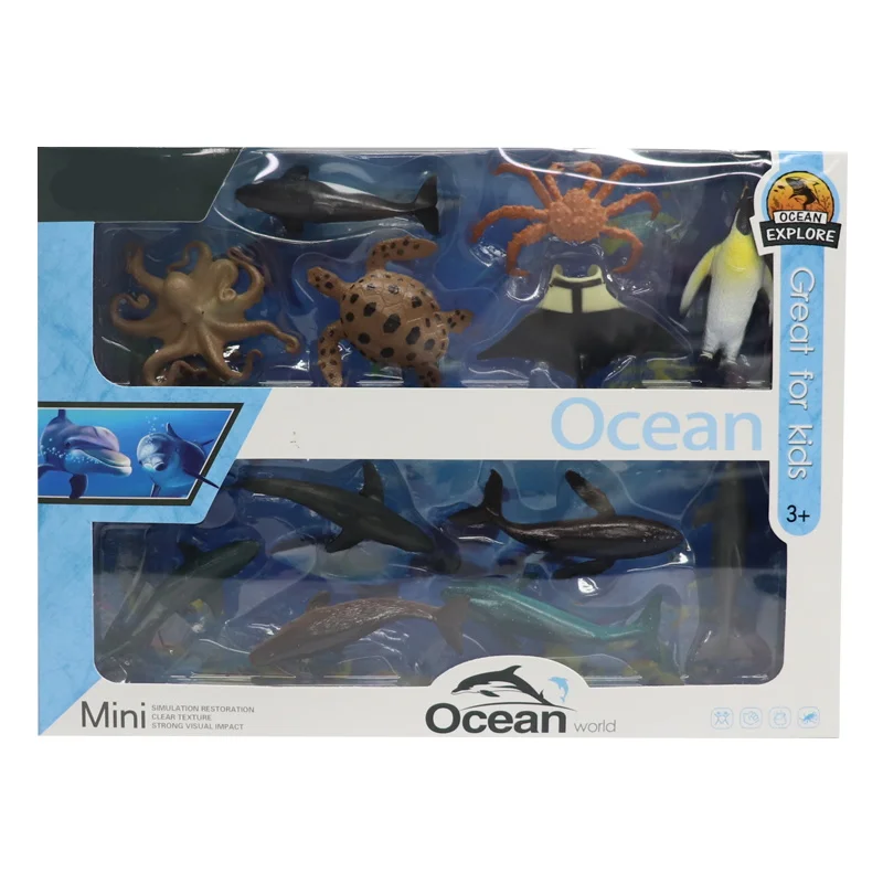 BGL Ocean Sea Animal Figures Kids Toys Marine life Set 12PCS Sea Creature Miniature Animal Toys