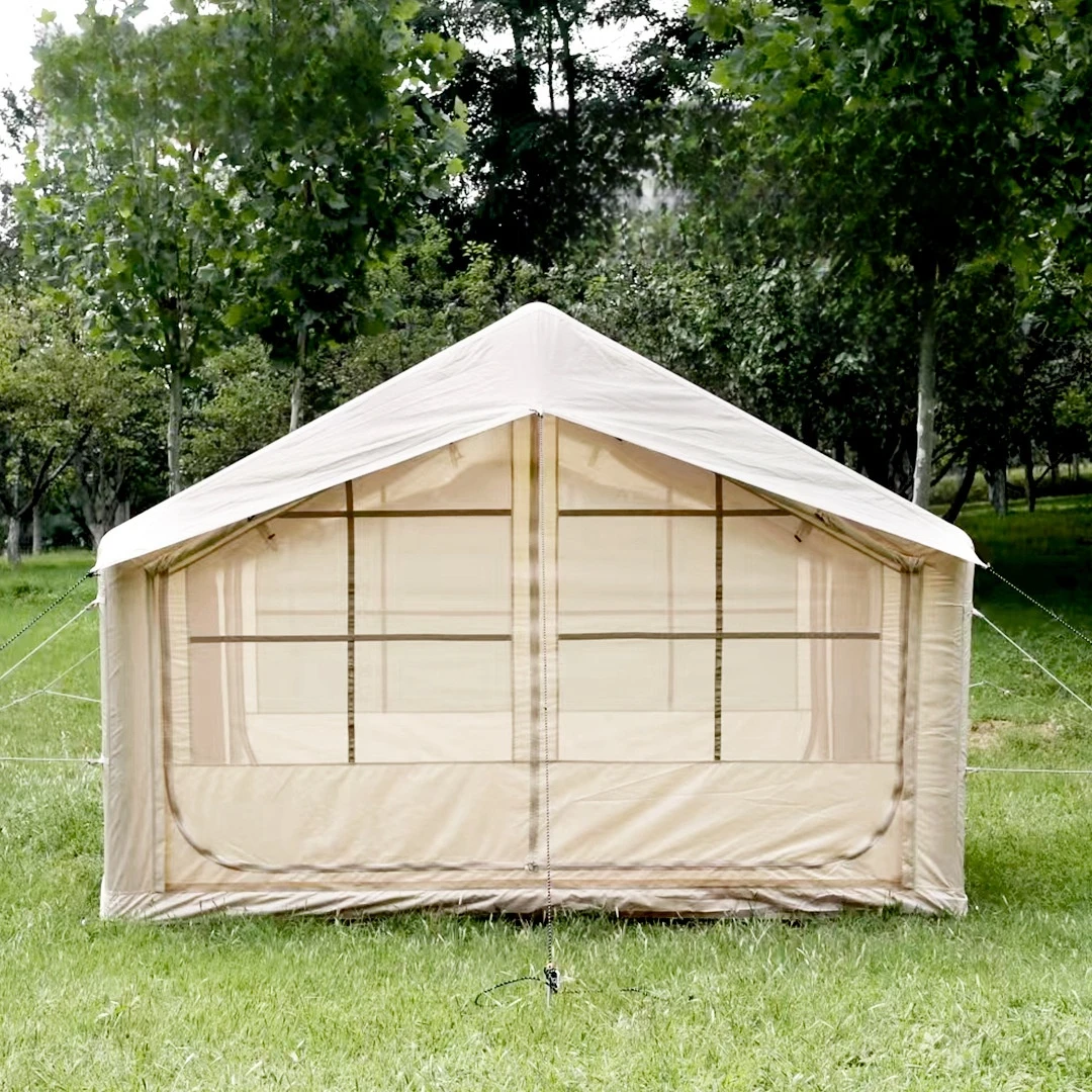 Luxury Waterproof PVC & Cotton Inflatable Tent for Outdoor Camping Adventure and Wilderness Excursions Portable Design