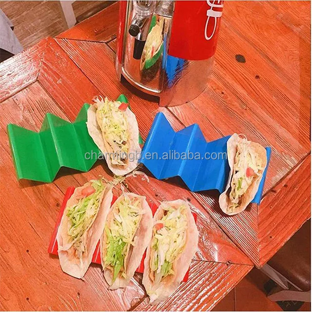 Hot Sale Durable Food grade plastic taco trays stand Tray dishwasher and microwave oven available taco holder
