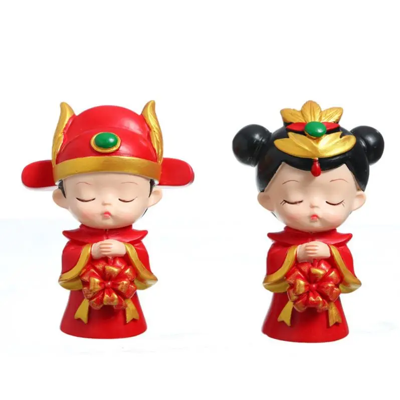 Смола китайские свадебные украшения Пара скульптура красивая торт топ декор свадебный подарок.