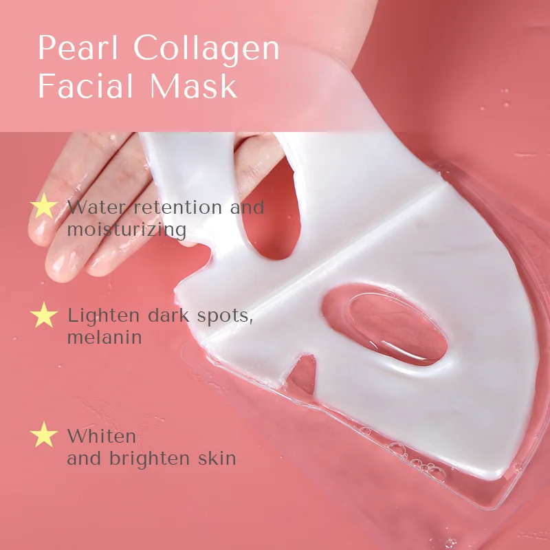 Private Label Bio Beauty Hydrating Whitening Moisturizing Gold Collagen Organic Crystal Sheet Facial Mask Logo