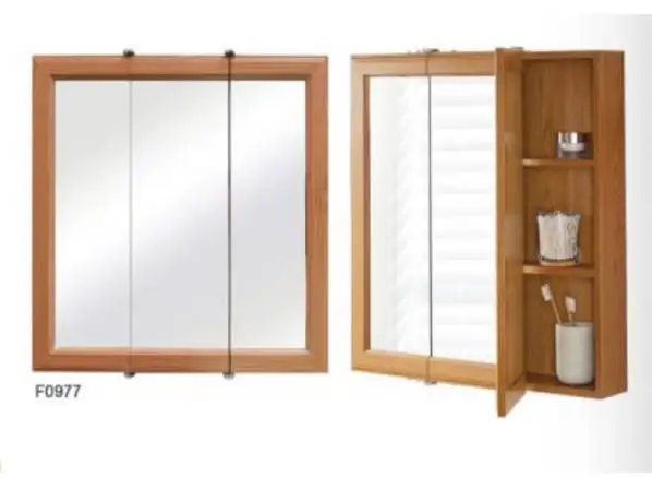 Manufacture Supply 3 doors Storage Cabinets Wooden framed mirror cabinet Vanity Bathroom Cabinet with mirror