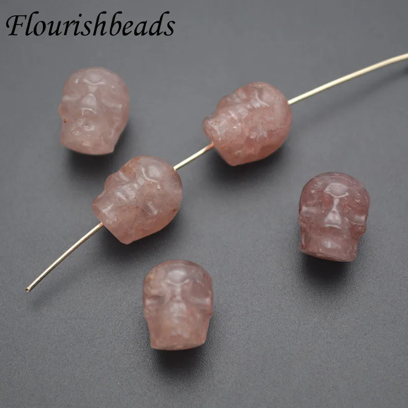 Wholesale Good Quality Natural Amethyst Quartz Skull Shape Trendy Stone Loose Beads For Jewelry Women Necklace Bracelet Making