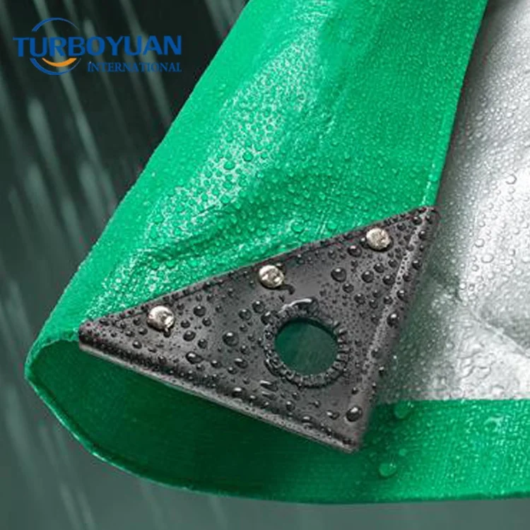 waterproof woven fabric PE tarpaulin sheet with eyelets for train / boat / truck cover