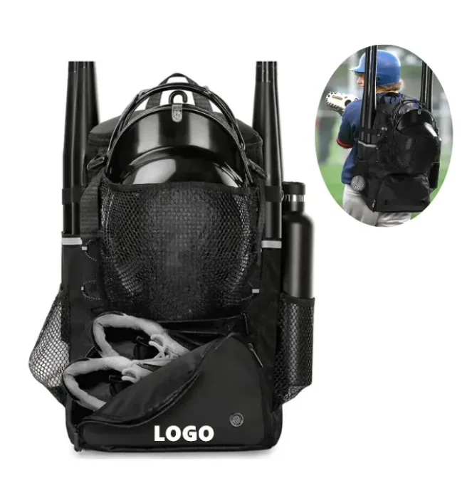 New Design Hot Sale Competition Baseball Backpack With Shoe Pocket Sports Hockey Bat Bag Custom