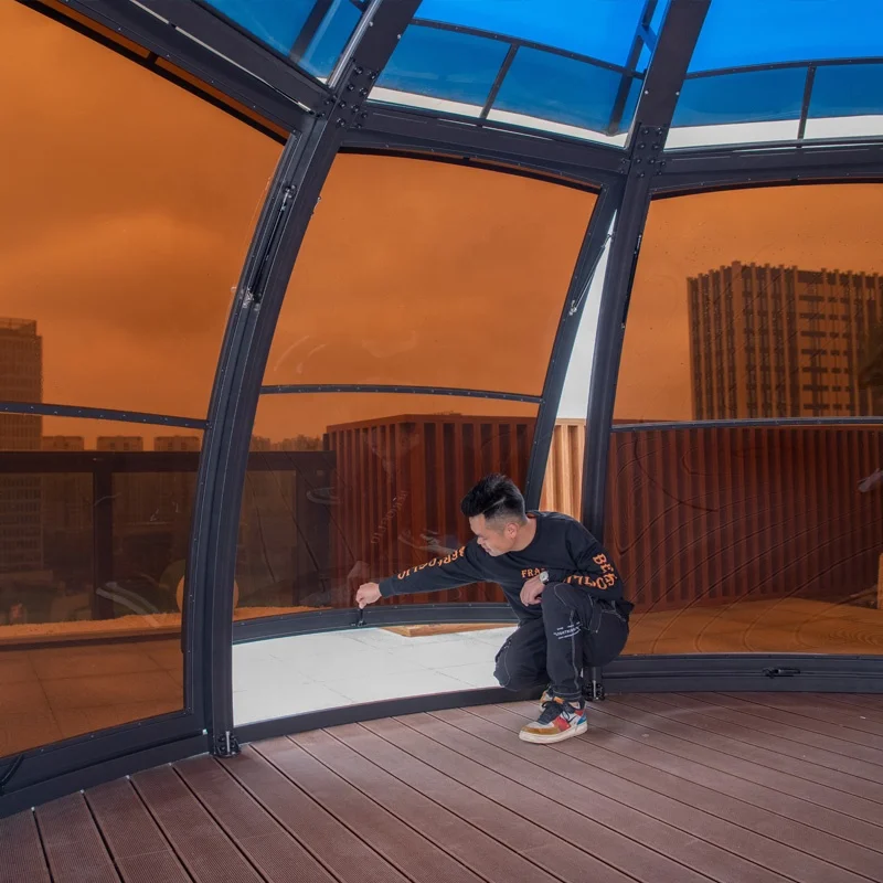 China Manufacturer Luxury Outdoor Gazebo Canopy Aluminium Sunroom Garden Gazebo Tent