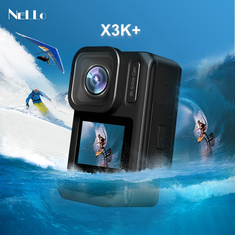 Digital GO Pro Sport Camera Touch Screen 8K HD Video 64MP Photos Waterproof GPS Action Camera 4K