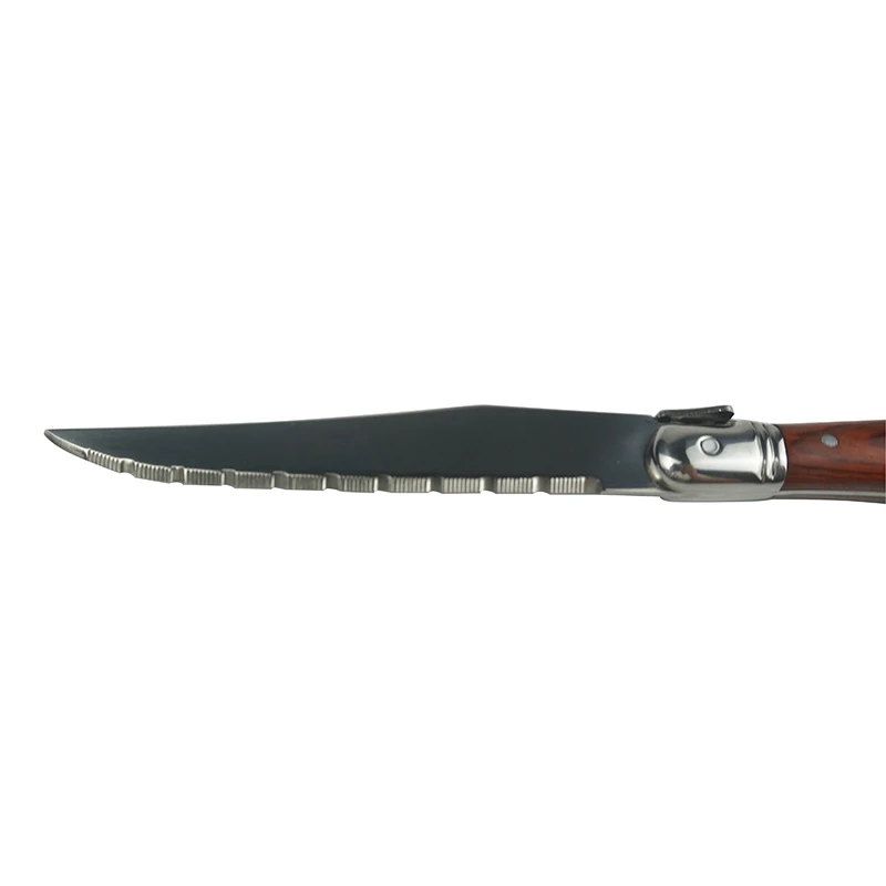 Hot Sale 4.5 inch red pakka Wooden Handle 3Cr13 Stainless Steel kitchen steak knife
