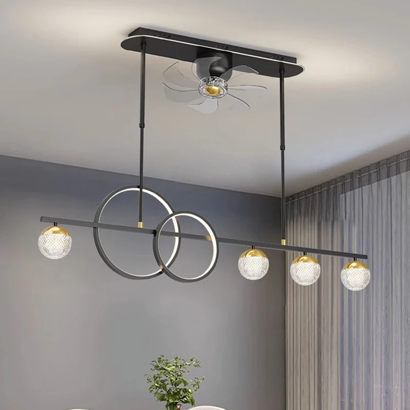 2024 Modern Living Room Public House Ceiling Fan Light Ceiling Fan Lights Household Electric Fan Integrated Chandelier