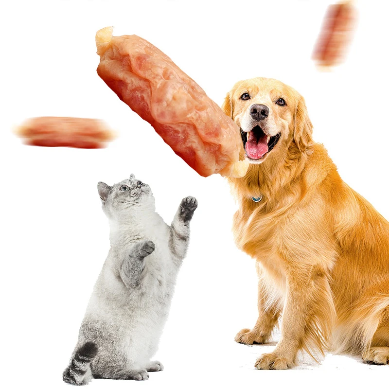 Pet Cat Food Manufacturer OEM Grain-Free Beef Flavor Train Pet High Protein 15g Pet Sausage