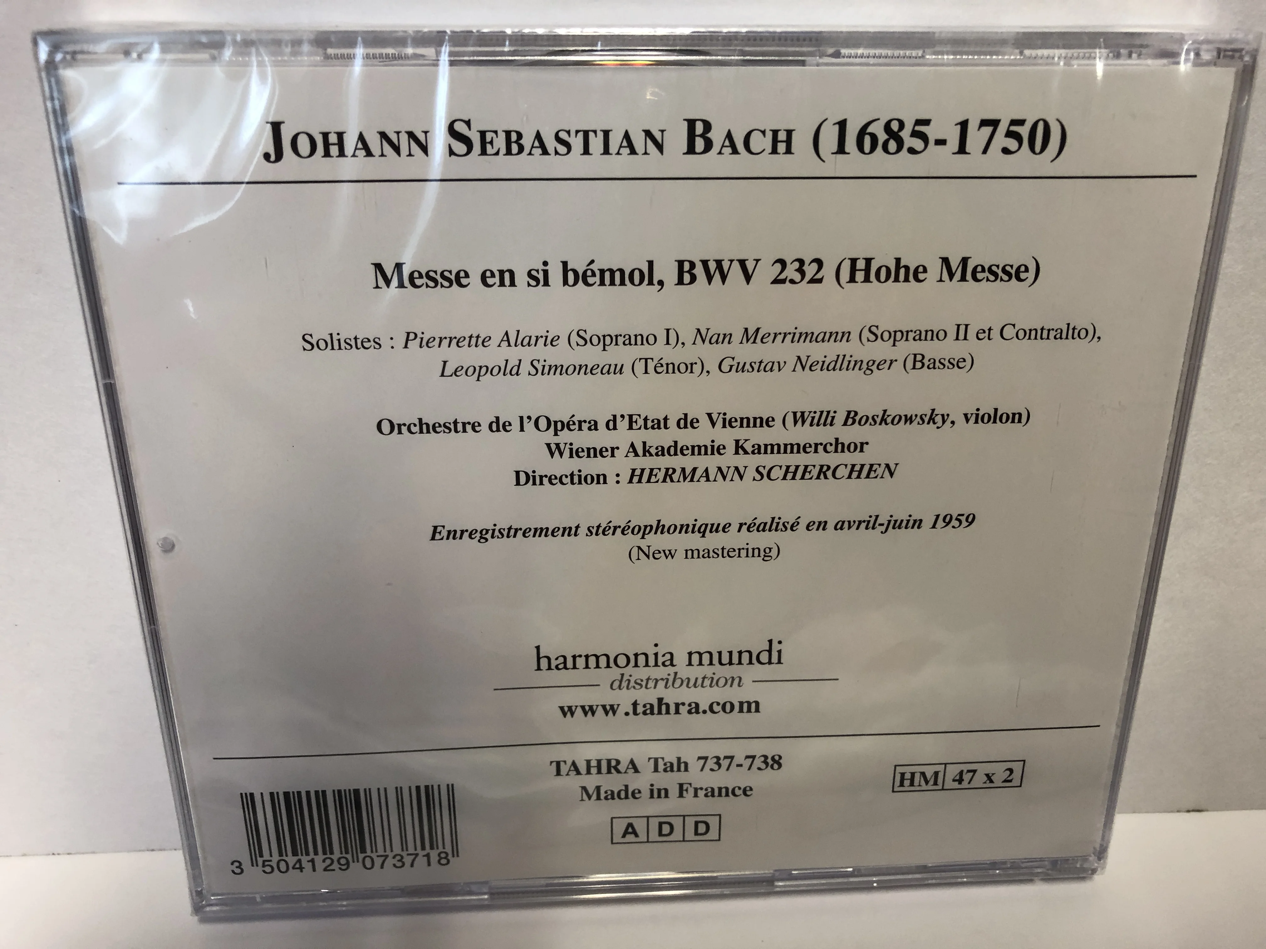 Длительное противоречивое действие бахиса, Mass In B (Scherchen), № 159413 из тахры