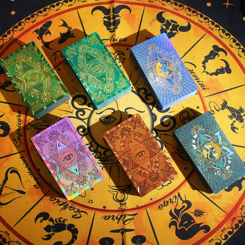 New High Quality Gold Foil Tarot Set Plastic12 X7cm PVC Tarot With Color Changing Printing