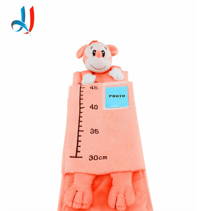 Modern design growth chart foldable grow with animal cotton waterproof kids ruler