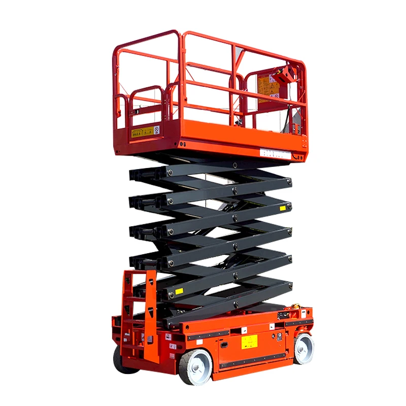 10m 12m 14m Mobile Hydraulic Battery Trailer Electric Scissor Type Mobile Lift Aerial Work Platform