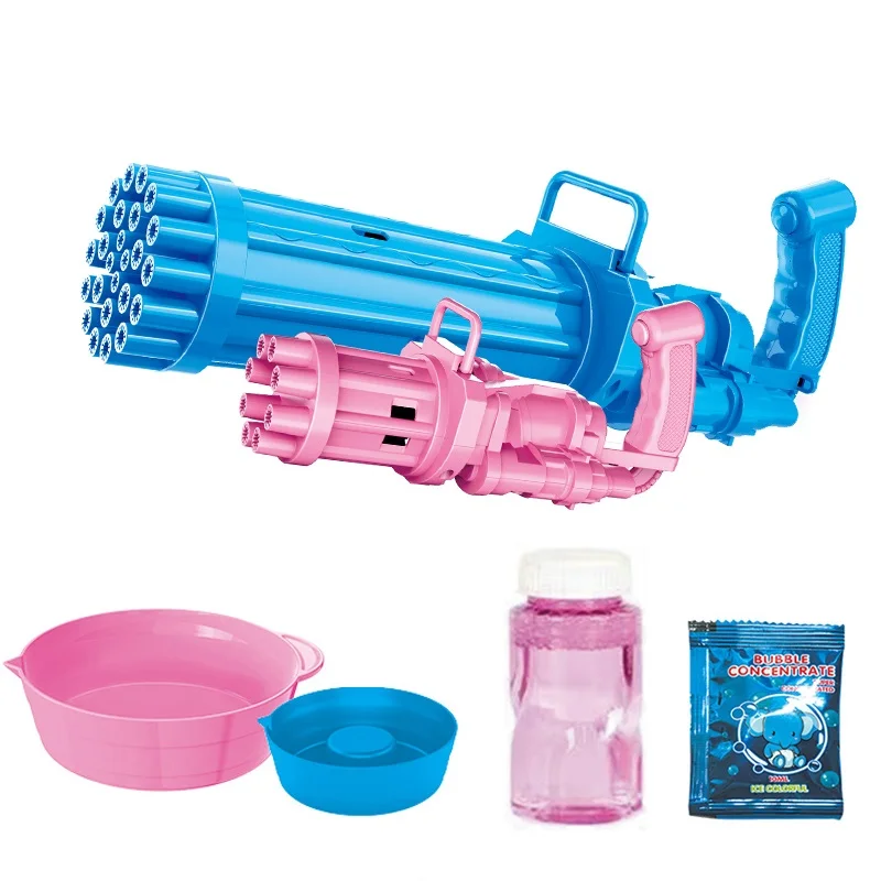Bubble Gun for Toddlers Bubble Machine 2022 Automatic 25 Holes Bubbles Maker with Music and Light gatling toy gun