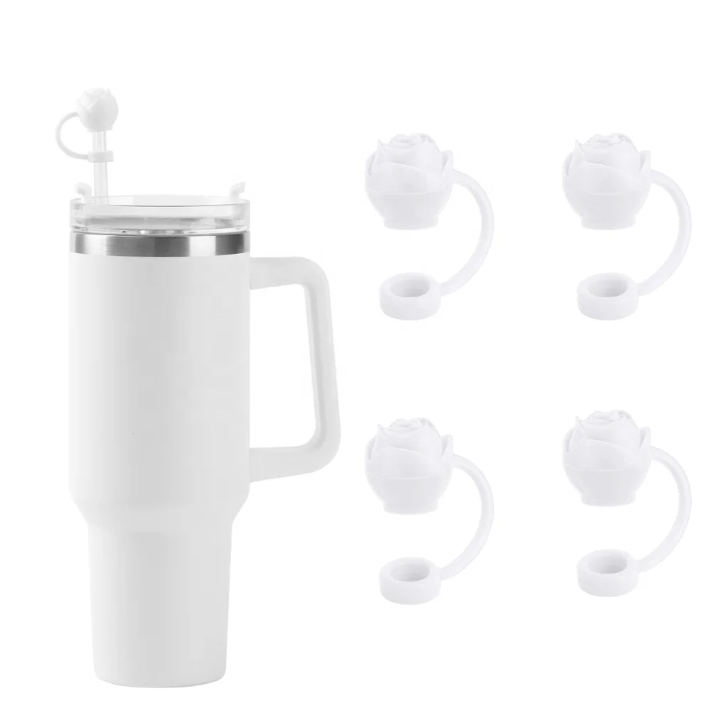 Recycling Rose Style Water Bottle Straw Hat Hygiene And Safety Silicone Water Bottle Straw Stopper