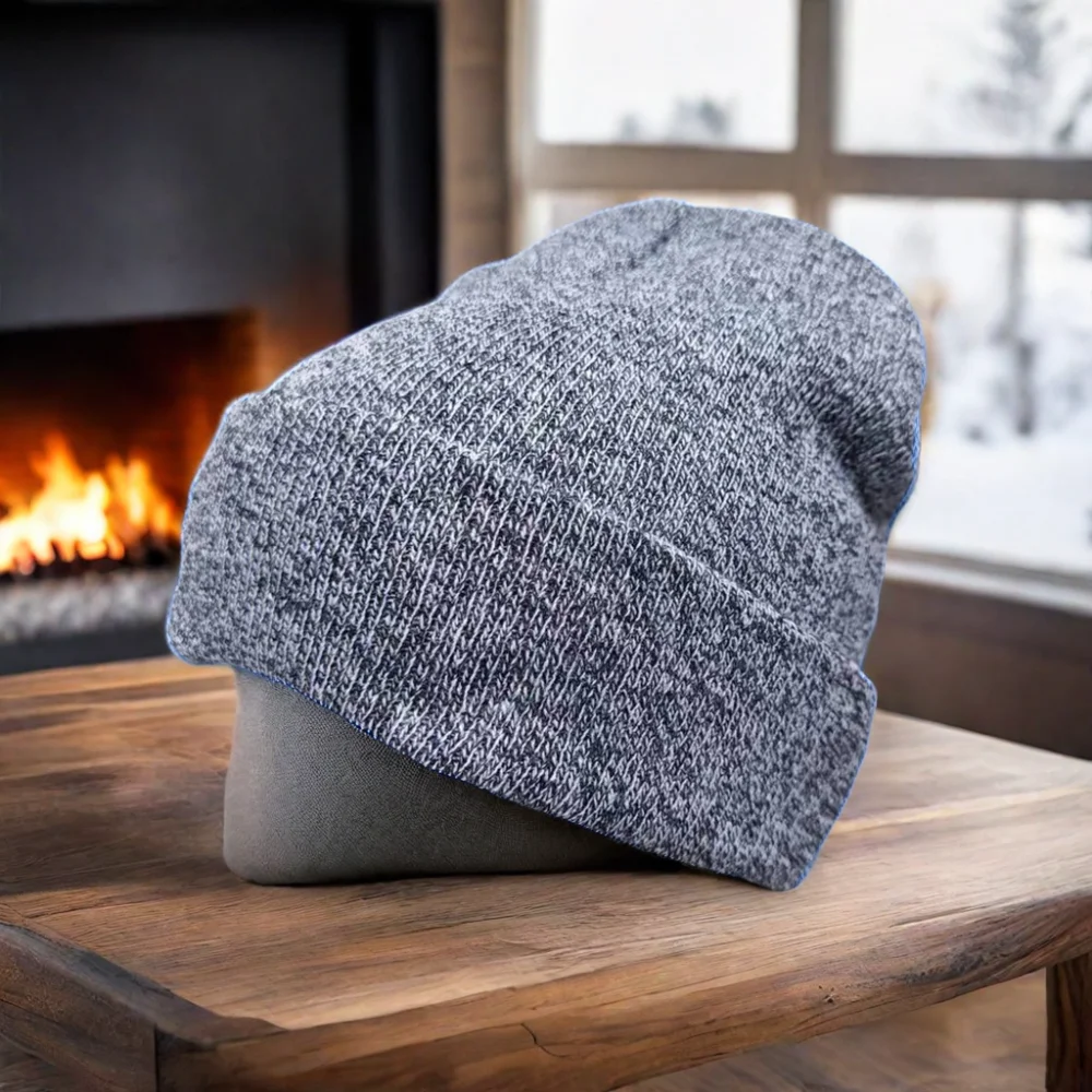 High Quality Unisex Melange Winter Beanie Hat Custom Logo Label Y2K Style Cycling Daily Knitted Beanie