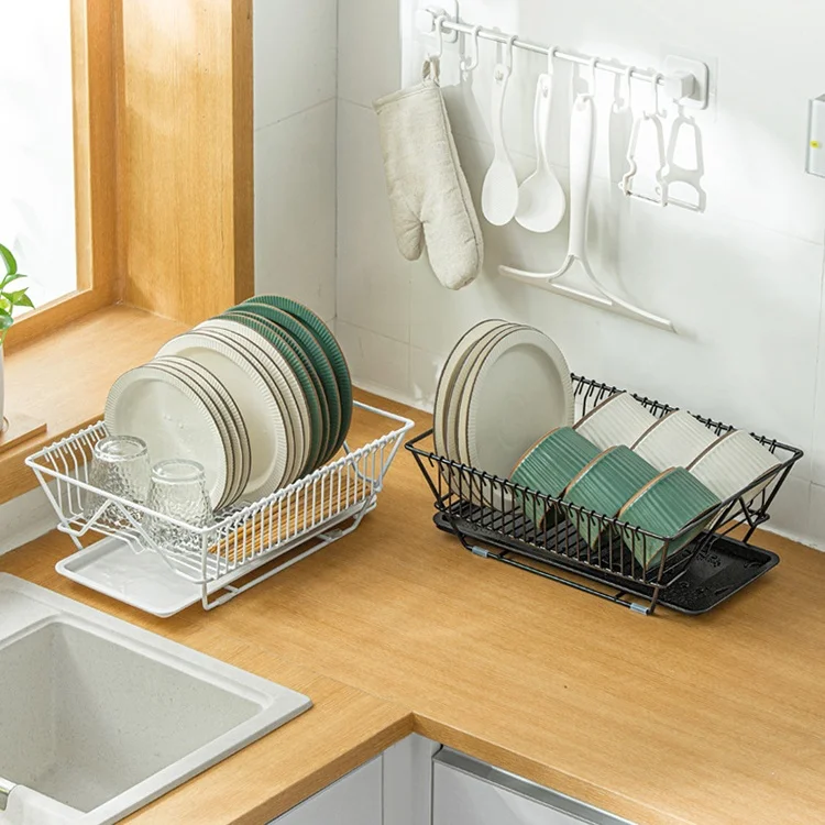 Online Dish Drying Rack with Drainboard Drainer Kitchen Light Duty Countertop Utensil Organizer Storage for Home